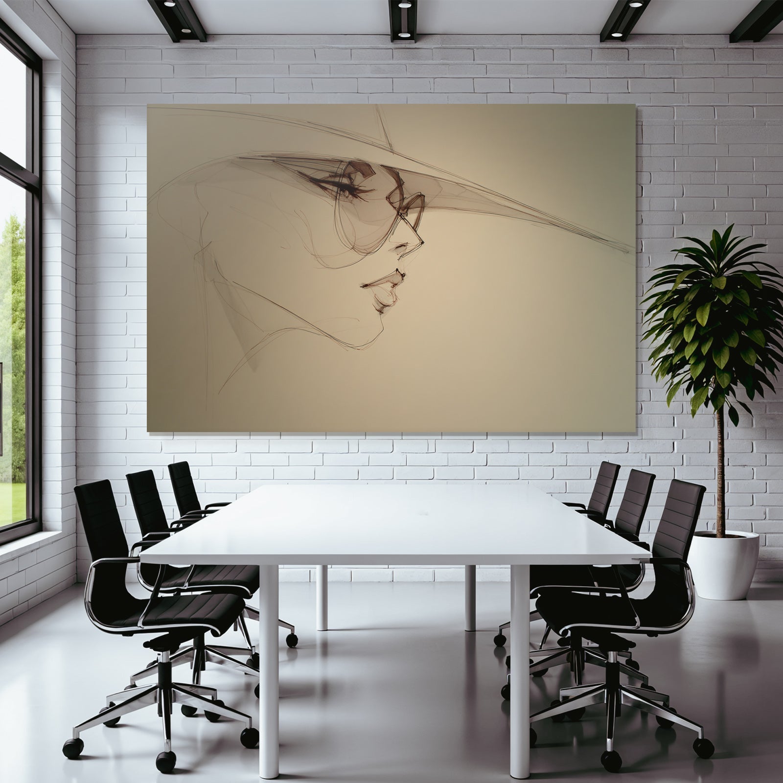 Fraünprofil Sonnenbrille Hut Minimalistisch Elegant