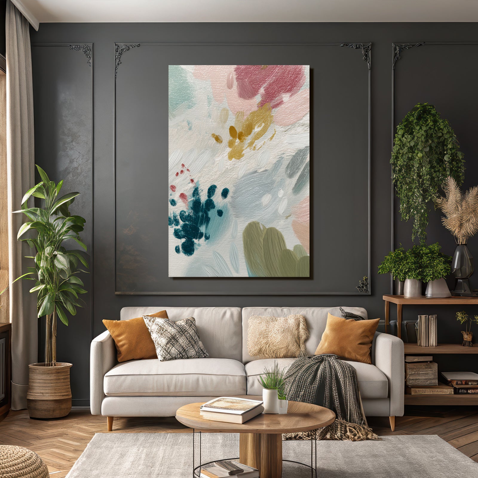 Abstract Design Pastellfarben Mit Buntstiften Teal Und Burgunder