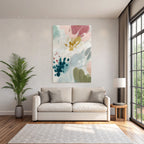 Abstract Design Pastellfarben Mit Buntstiften Teal Und Burgunder