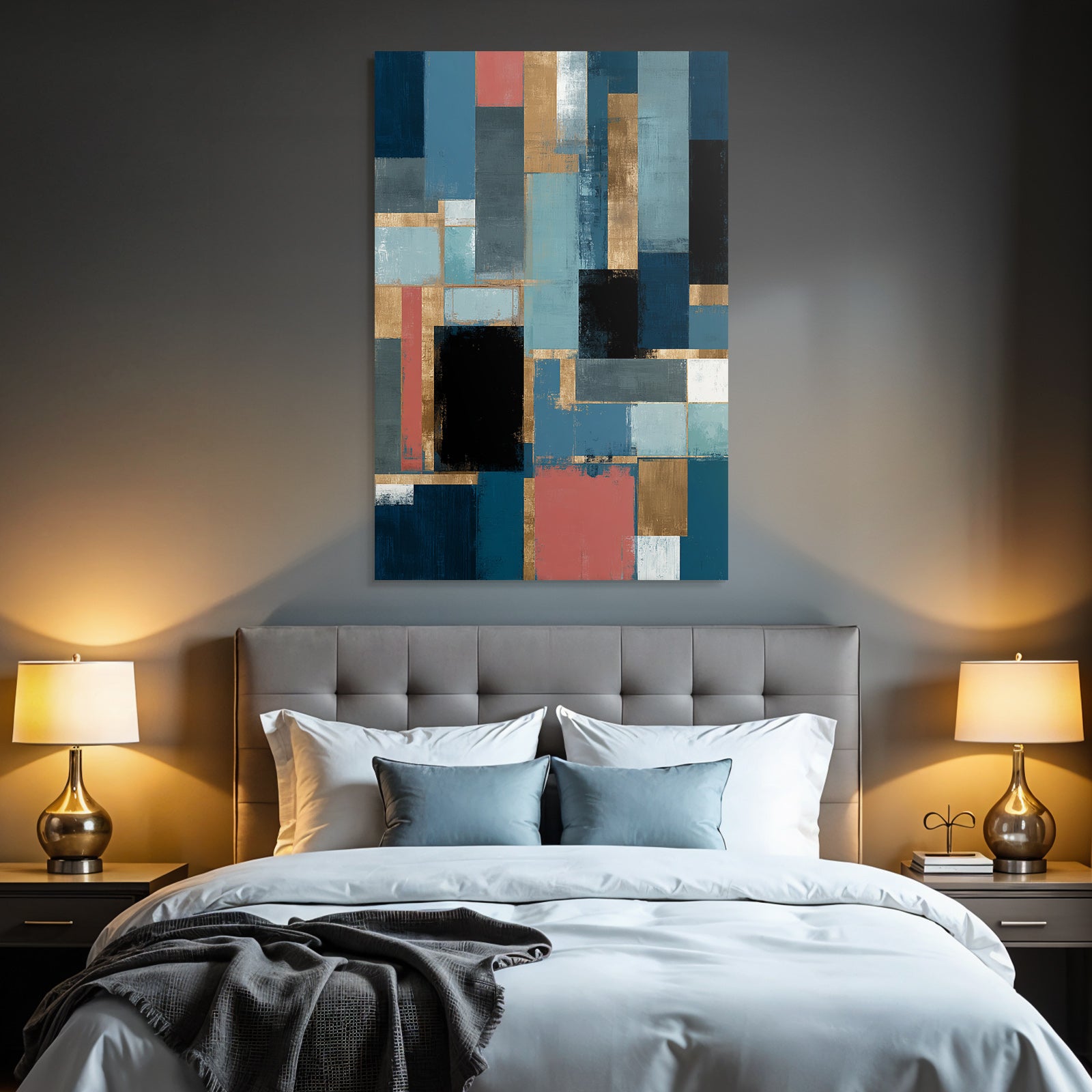 Abstracte Malerei Geometrische Formen Bunte Farben Modern