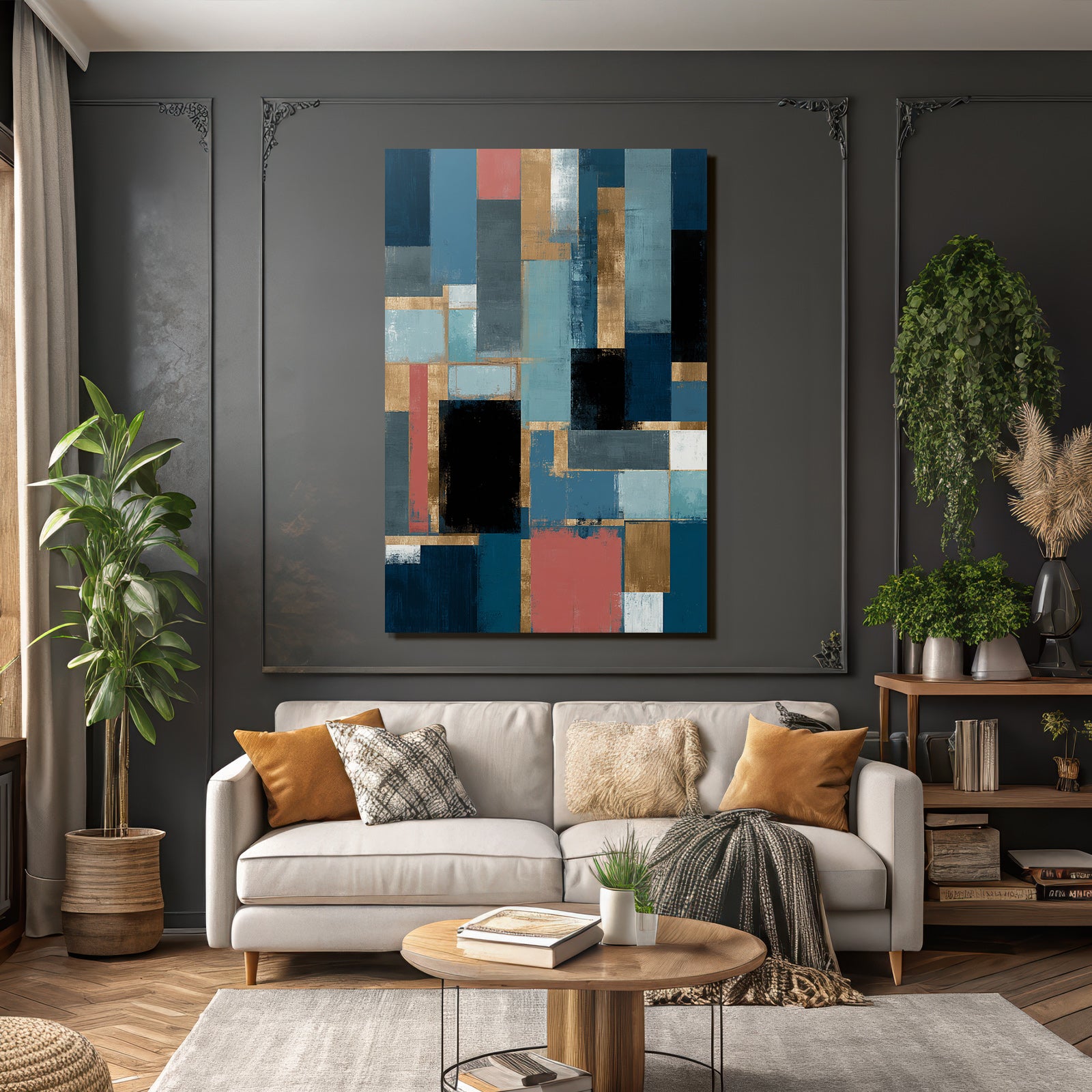Abstracte Malerei Geometrische Formen Bunte Farben Modern