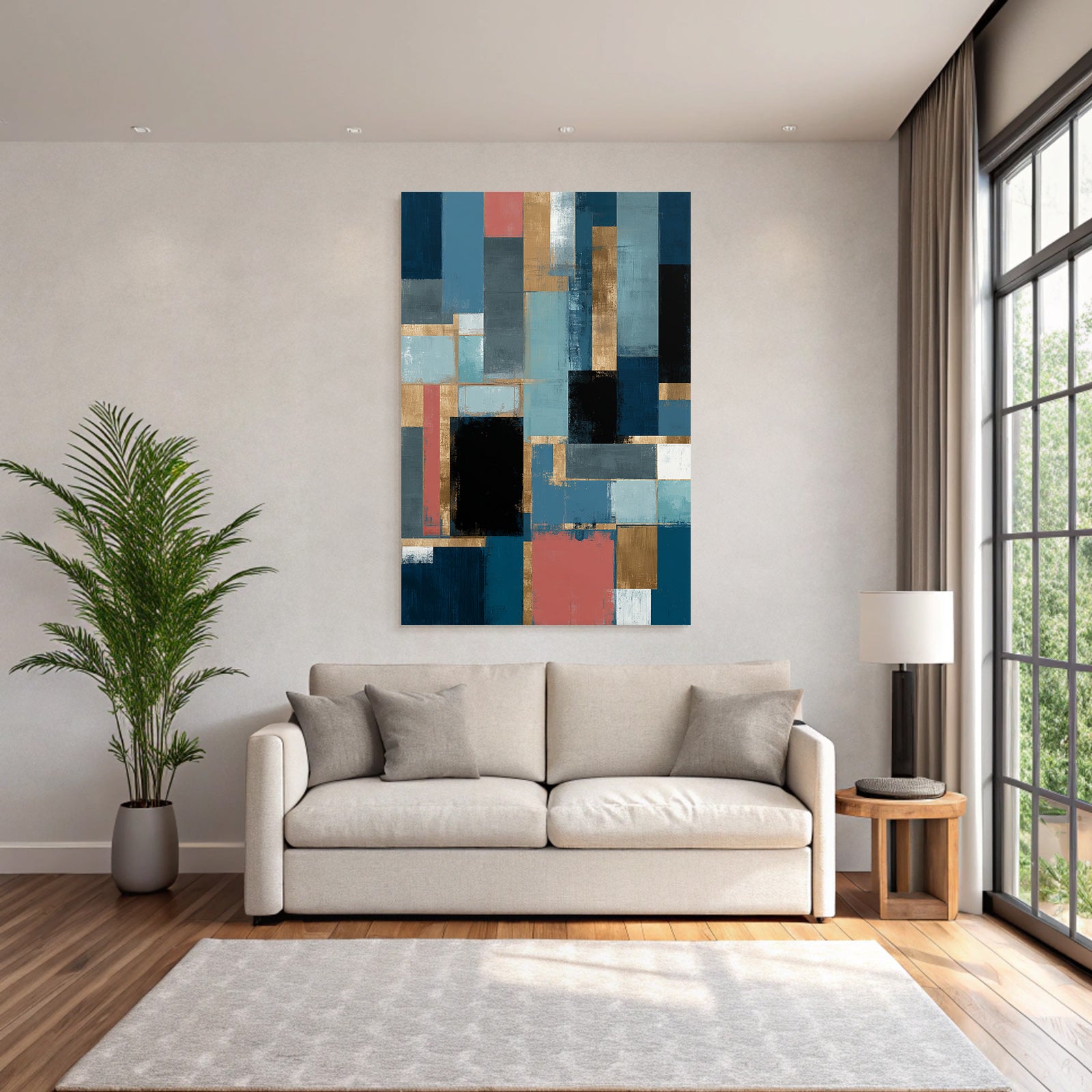 Abstracte Malerei Geometrische Formen Bunte Farben Modern