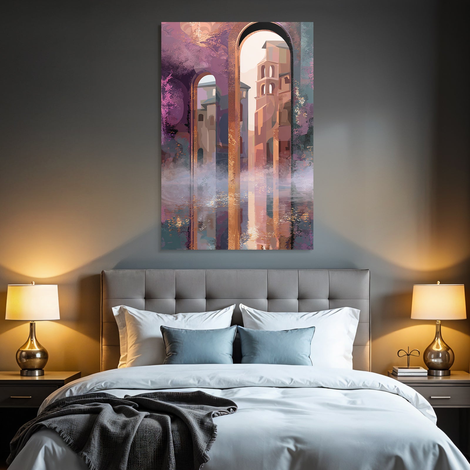 Abstrakte Architektur Dreamlike Atmosphäre Purple Und Pink