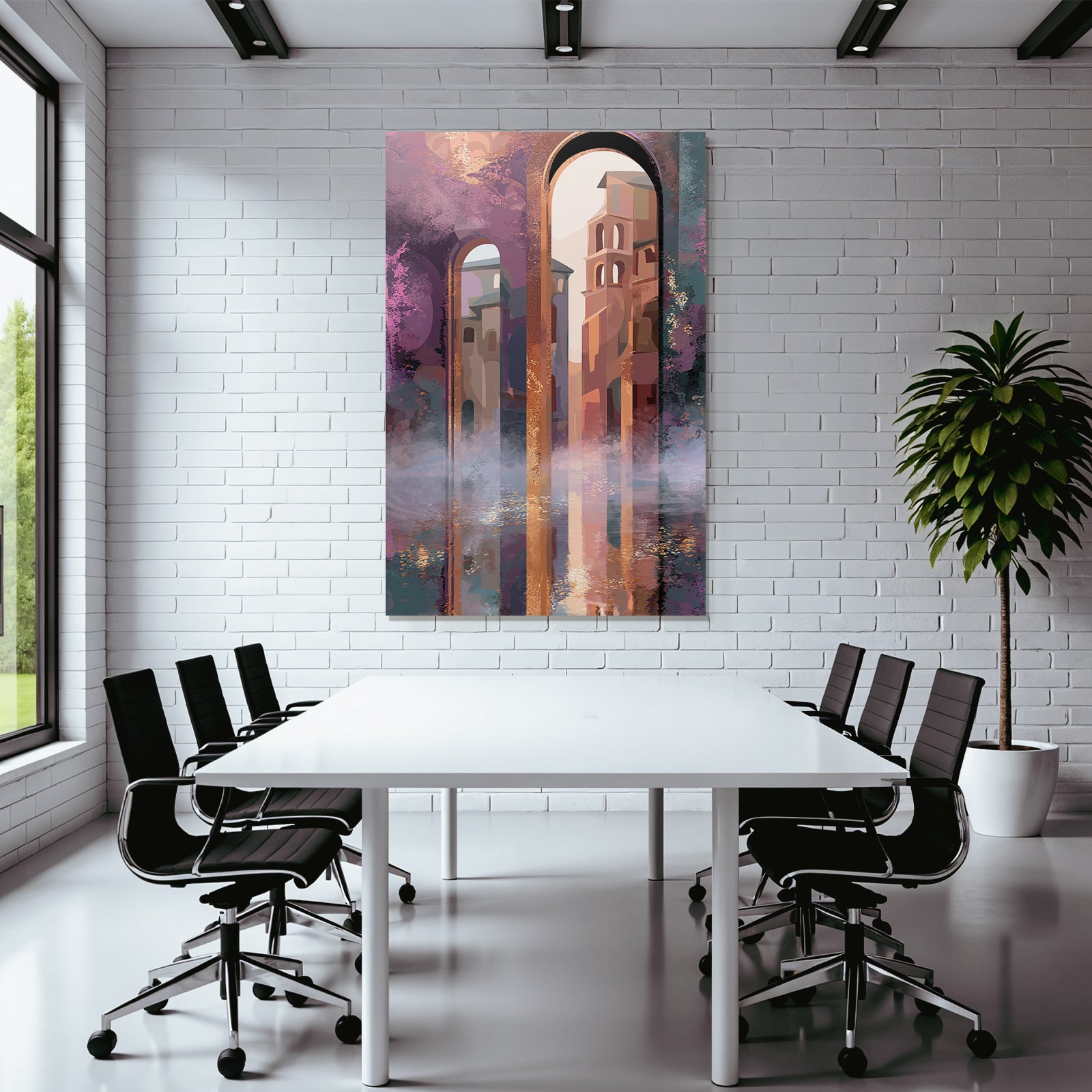 Abstrakte Architektur Dreamlike Atmosphäre Purple Und Pink