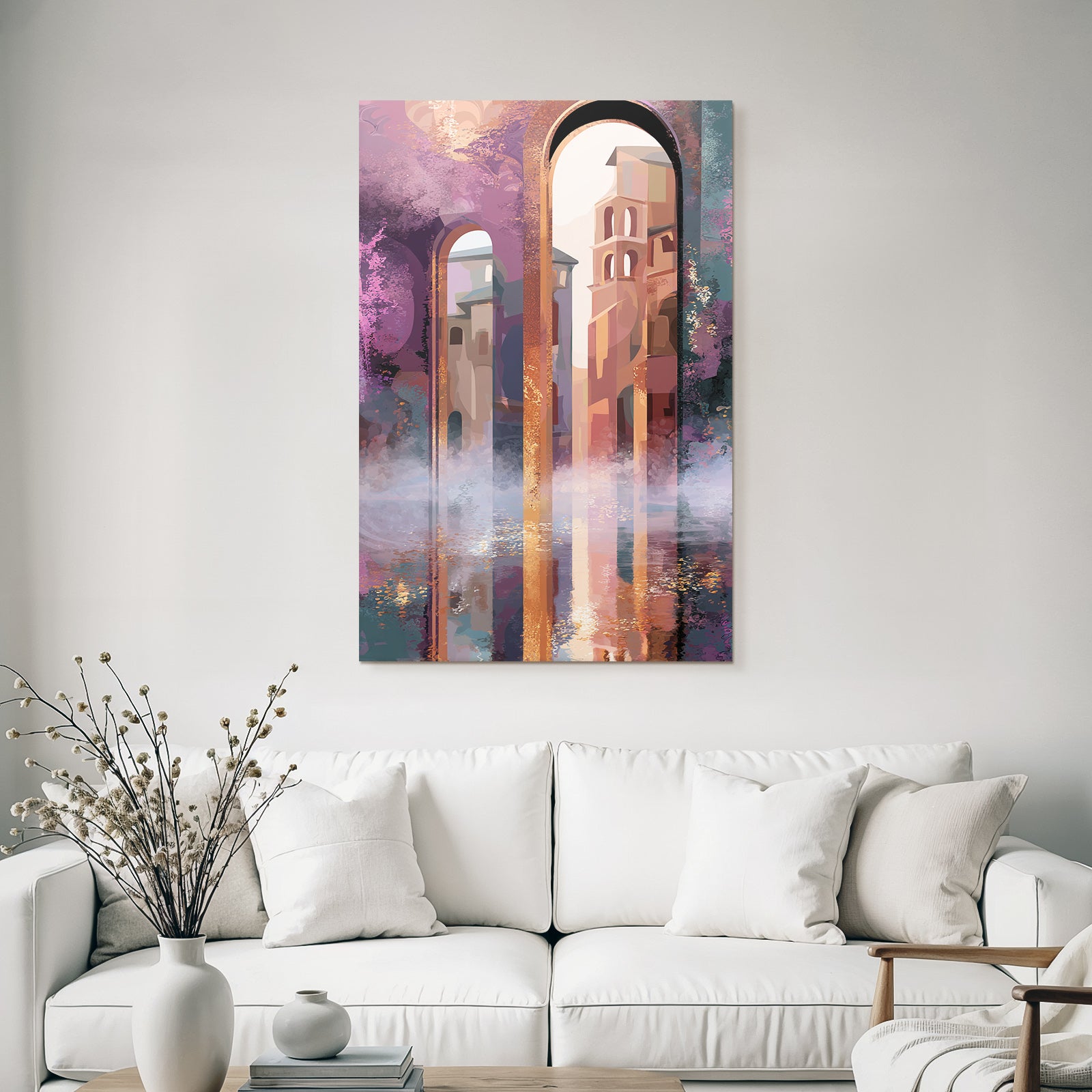 Abstrakte Architektur Dreamlike Atmosphäre Purple Und Pink