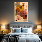 Abstrakte Kunst Kreisformen Linien Muster Warme Farben Braun Beige