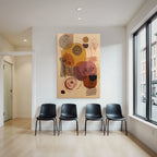 Abstrakte Kunst Kreisformen Linien Muster Warme Farben Braun Beige