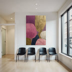 Abstrakte Kunstwerk Organische Formen Pink Gold Navy Creme
