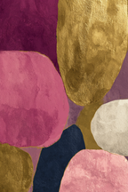 Abstrakte Kunstwerk Organische Formen Pink Gold Navy Creme | Kunstdrucke | Kunstgattungen