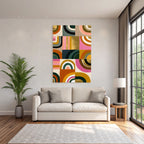 Bunte Abstrakte Kunst Mit Geometrischen Formen Und Textur