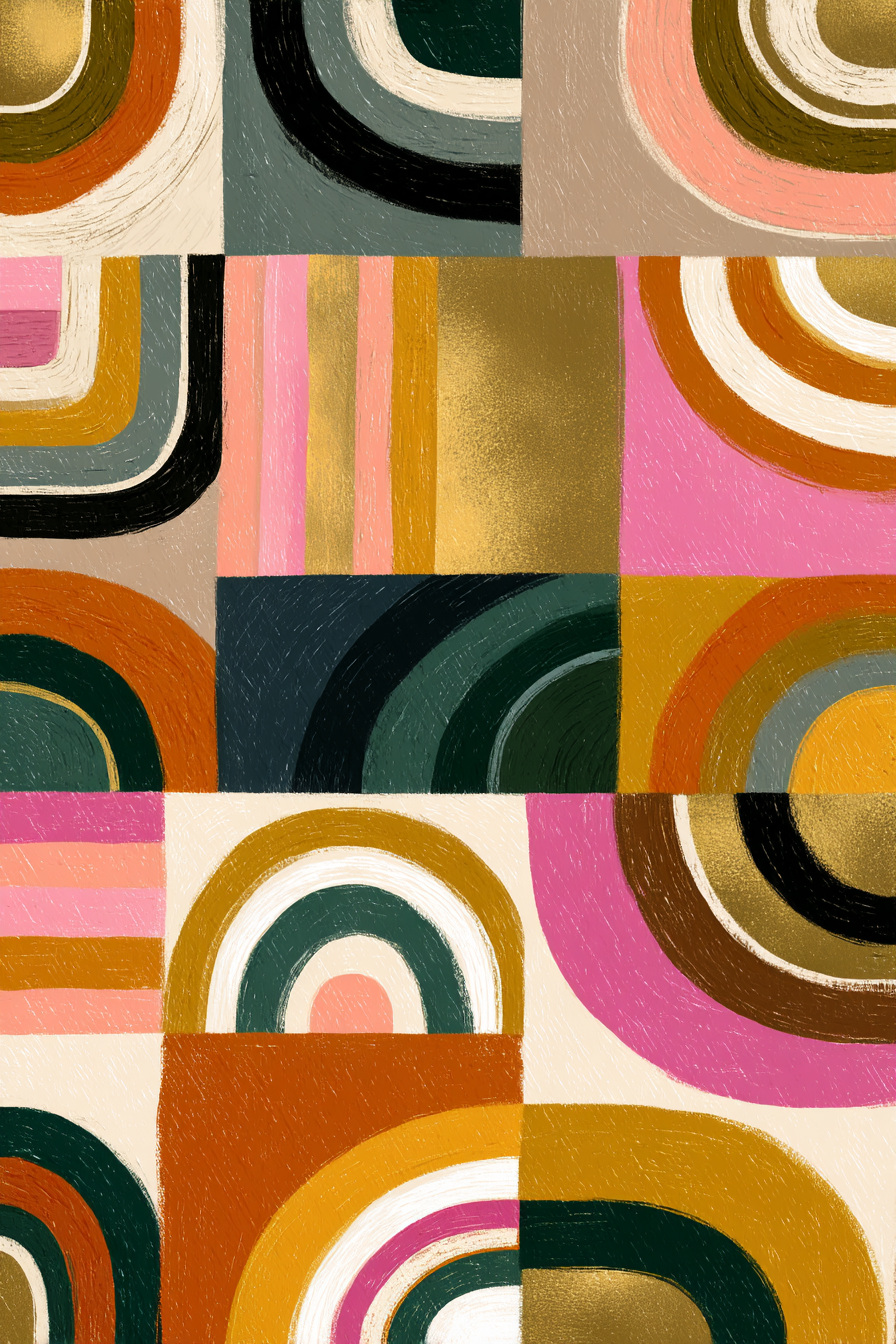 Bunte Abstrakte Kunst Mit Geometrischen Formen Und Textur | Kunstdrucke | Kunstgattungen