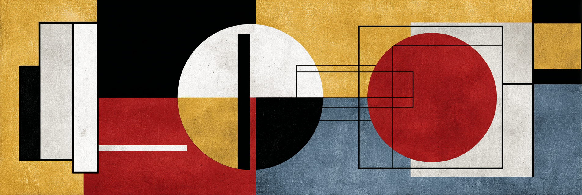Abstracte Geometrische Kunst Mit Farben Schwarz Rot Gelb Weiß Blau | Kunstdrucke | Kunstgattungen