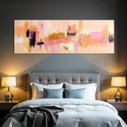 Abstractes Gemälde Moderner Stil In Pink Orange Lila Und Schwarz