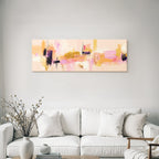 Abstractes Gemälde Moderner Stil In Pink Orange Lila Und Schwarz