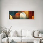 Abstrakte Kunst Geometrische Formen Erdtöne Texturierte Komposition