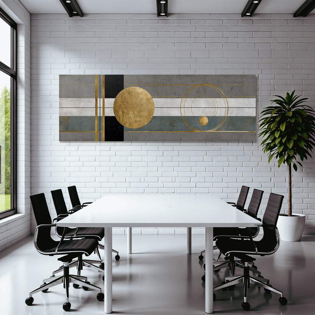 Abstrakte Kunst Geometrische Formen Gold Schwarz Grau Blau