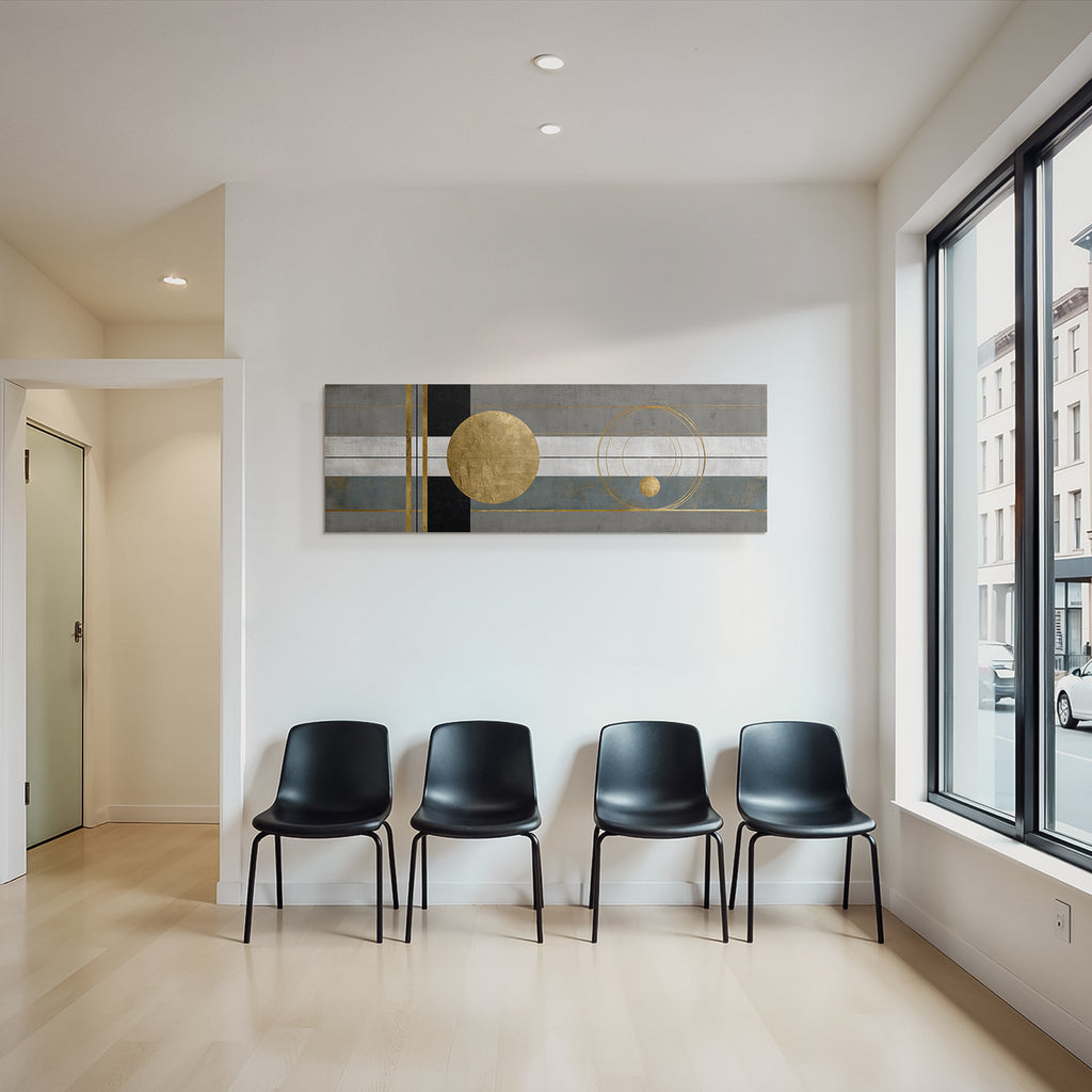 Abstrakte Kunst Geometrische Formen Gold Schwarz Grau Blau