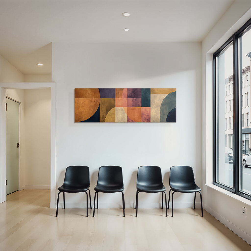 Abstrakte Kunst Geometrische Formen Orangen Lila Erdtöne
