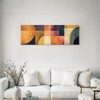 Abstrakte Kunst Geometrische Formen Orangen Lila Erdtöne