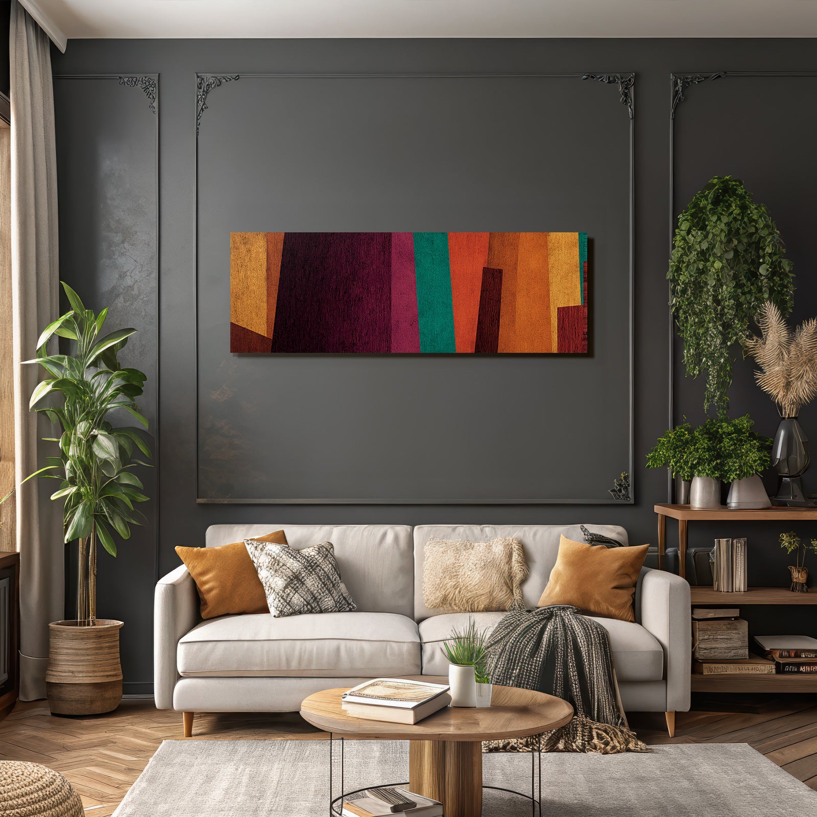 Abstrakte Kunst Mit Senkrechten Banden Von Farbe Und Textur