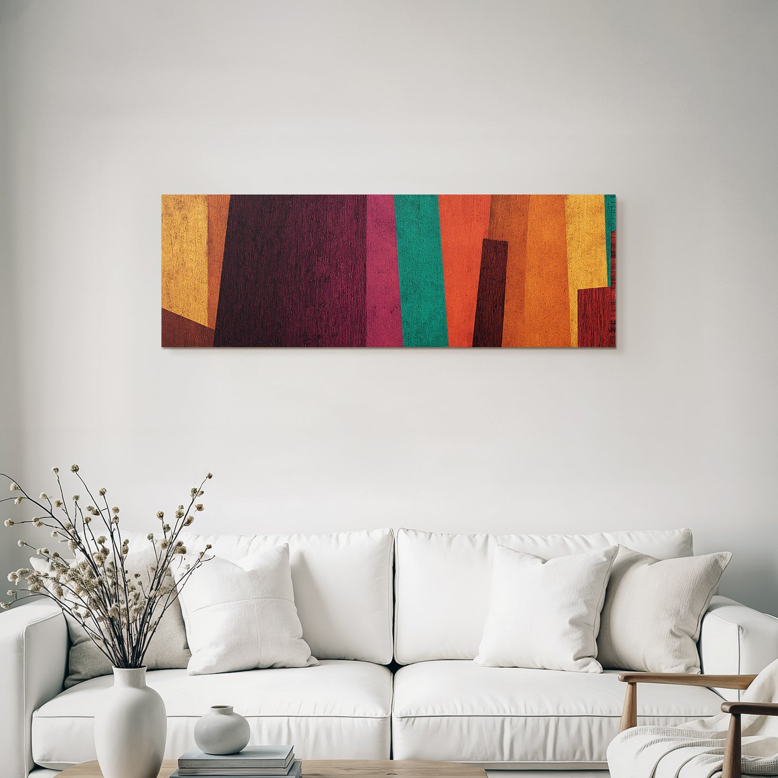 Abstrakte Kunst Mit Senkrechten Banden Von Farbe Und Textur