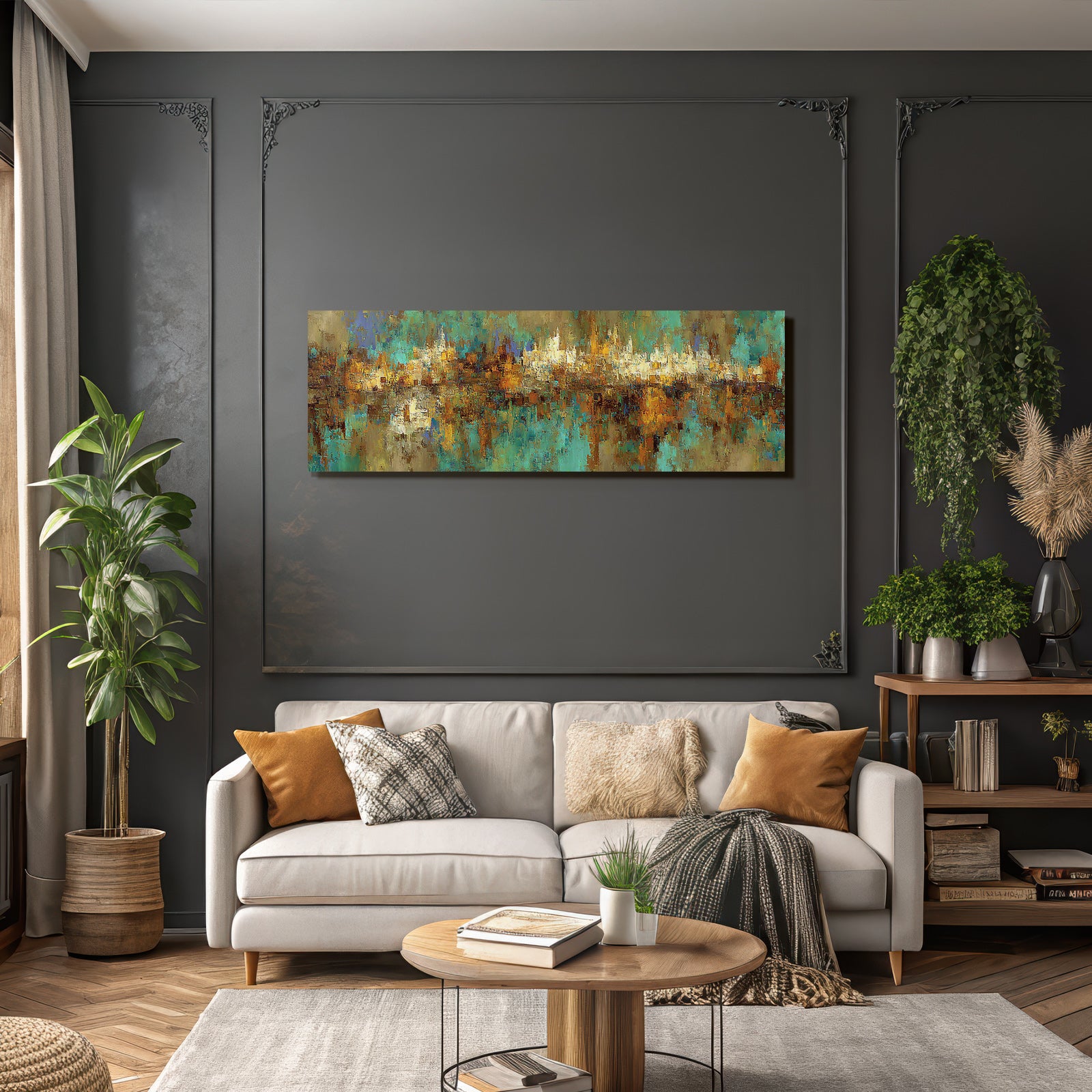 Abstrakte Malerei Mit Bunten Farben Und Texturen