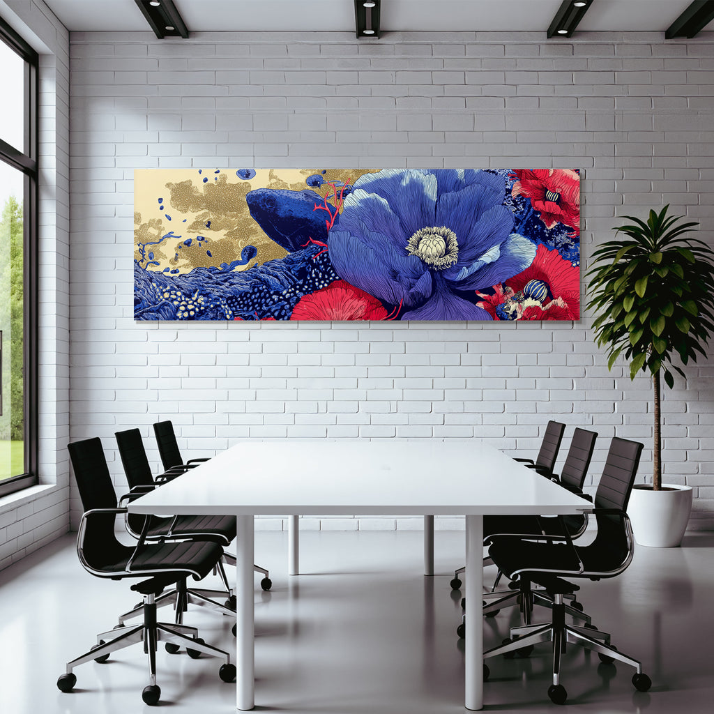 Bunte Blumen Und Meeresleben Highly Detaillierte Illustration