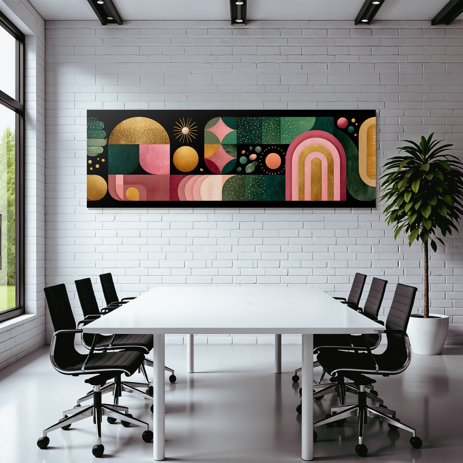 Buntes Abstraktes Kunstwerk Geometrische Formen Muster