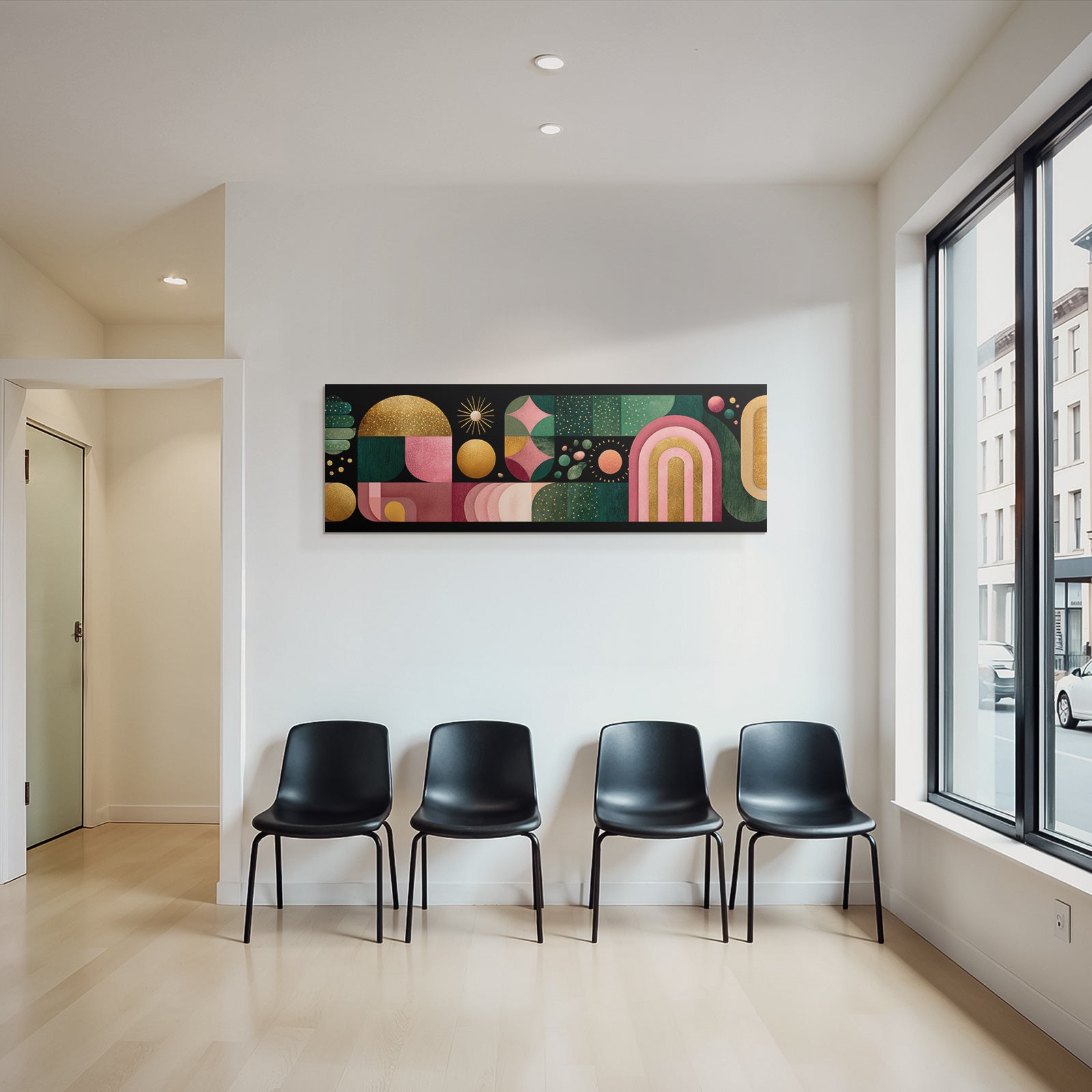 Buntes Abstraktes Kunstwerk Geometrische Formen Muster