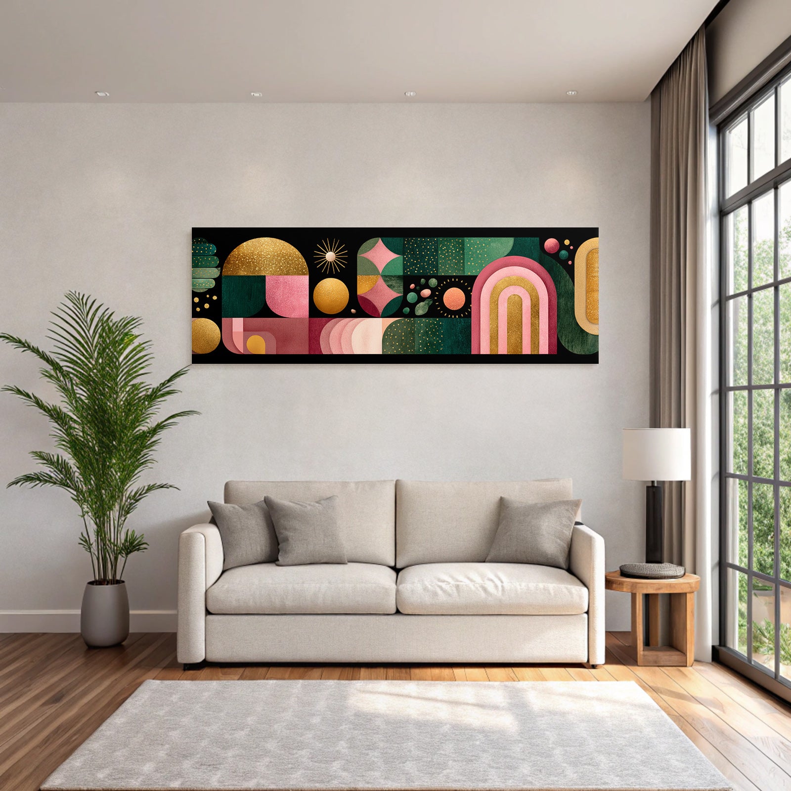 Buntes Abstraktes Kunstwerk Geometrische Formen Muster