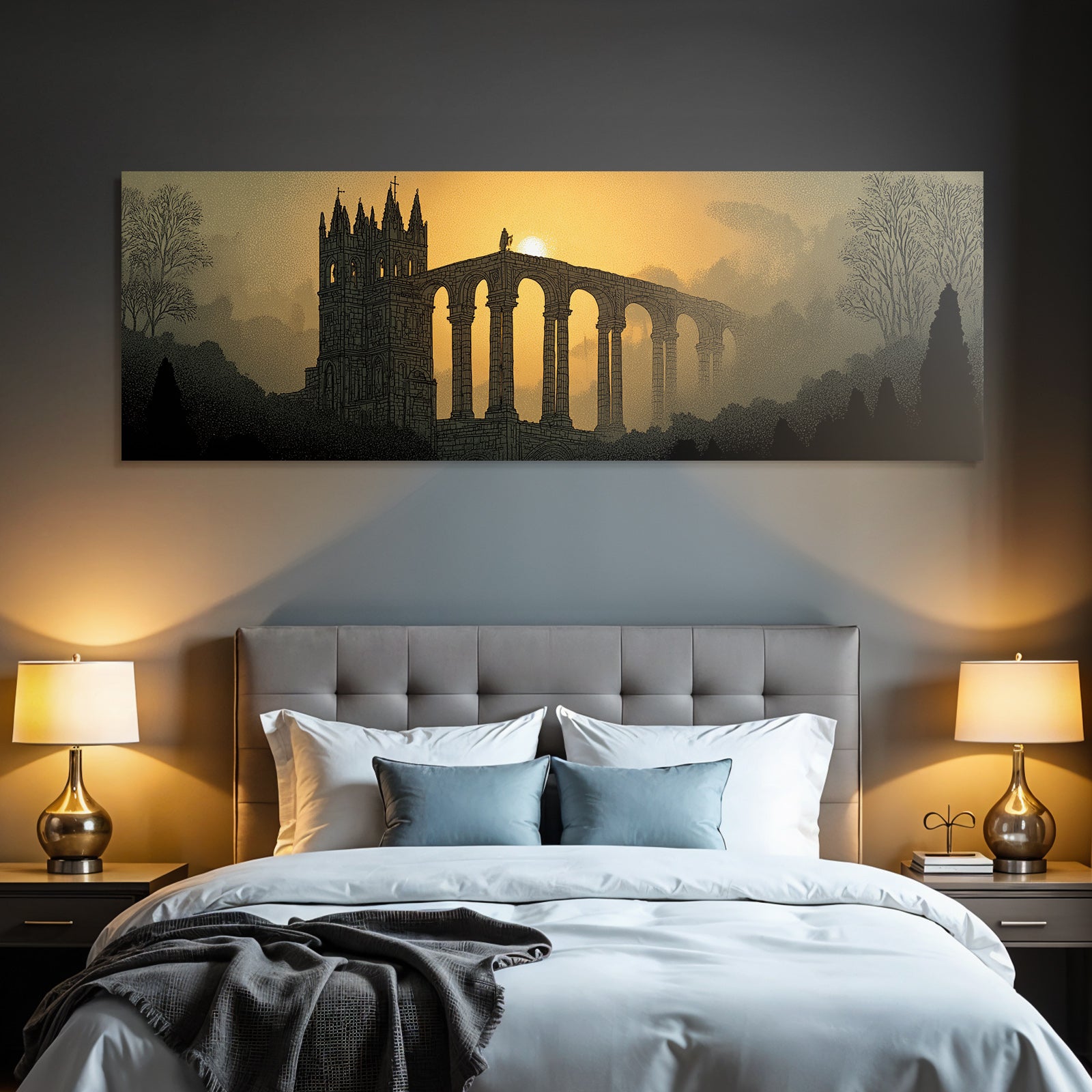 Künstlerische Architektur Im Sonnenuntergang Mystische Atmosphäre