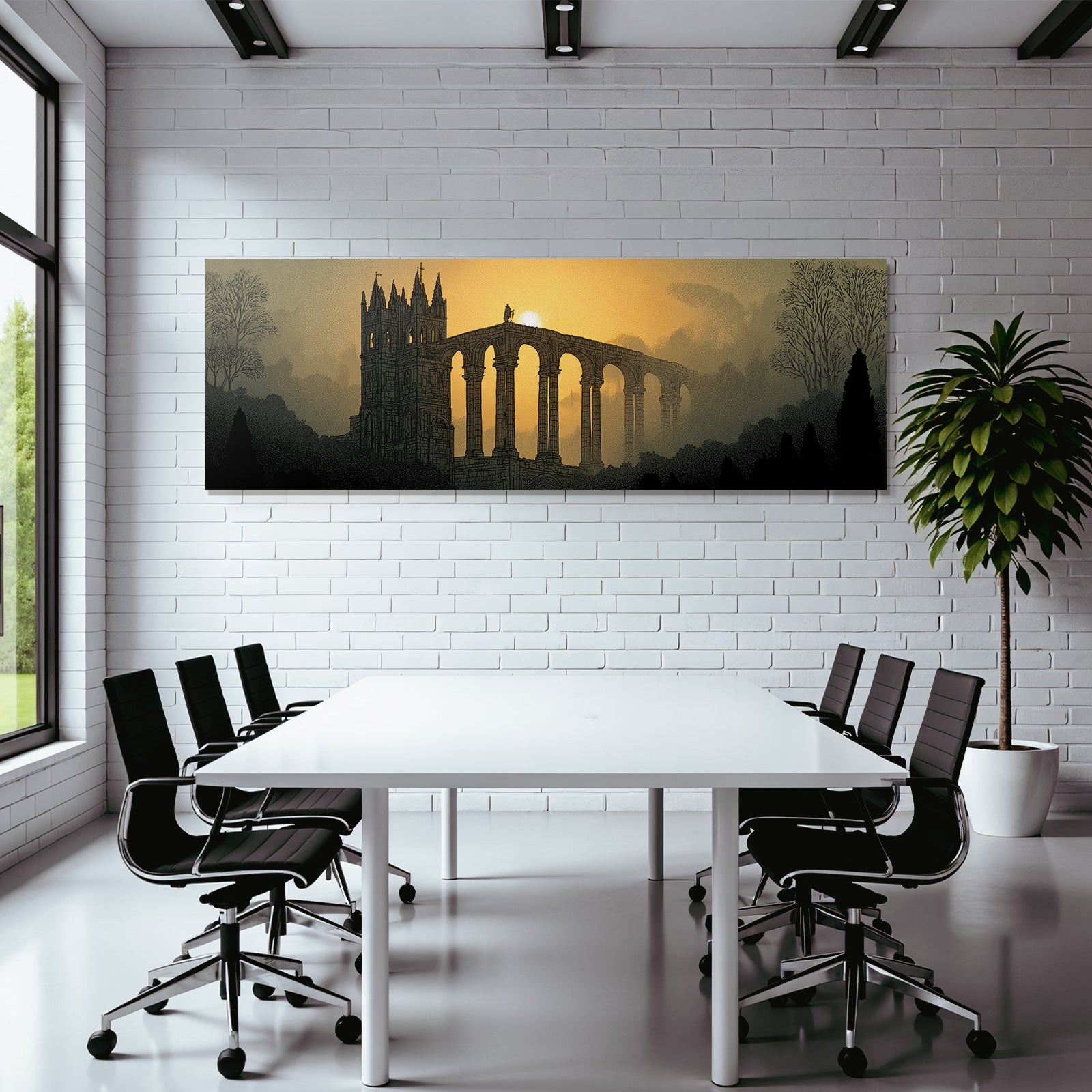 Künstlerische Architektur Im Sonnenuntergang Mystische Atmosphäre