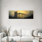 Künstlerische Architektur Im Sonnenuntergang Mystische Atmosphäre