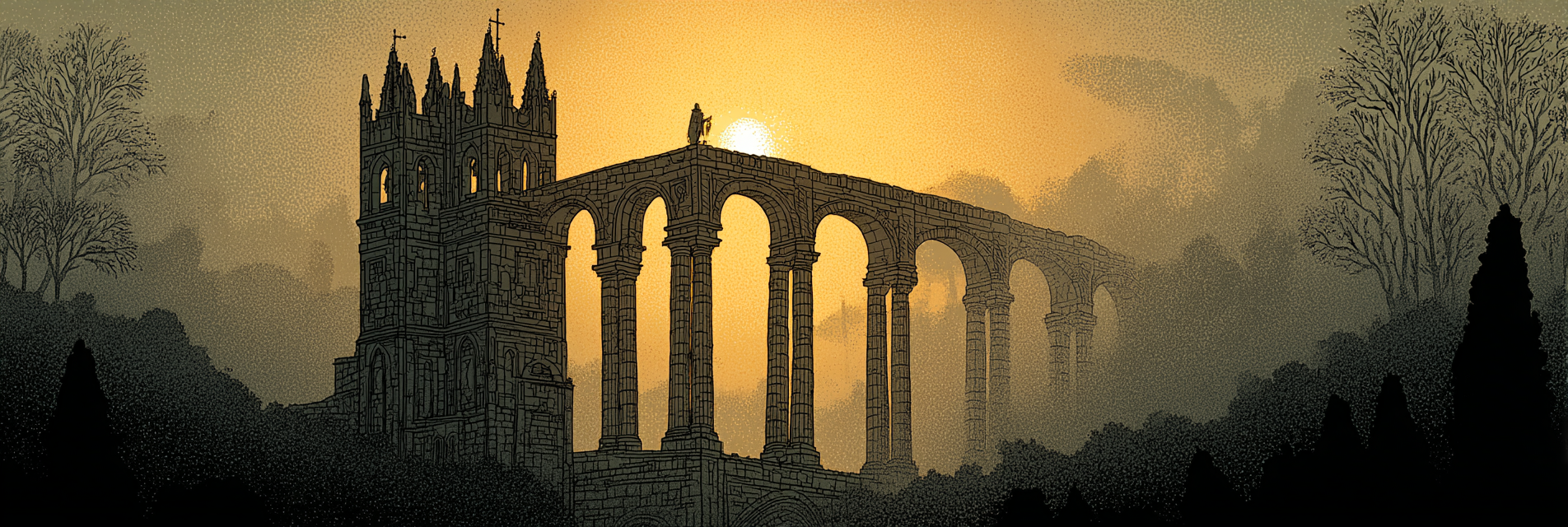 Künstlerische Architektur Im Sonnenuntergang Mystische Atmosphäre | Kunstdrucke | Kunstgattungen