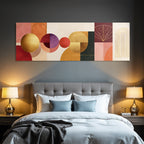 Moderne Abstrakte Kunst Geometrische Formen Rot Gold Orange