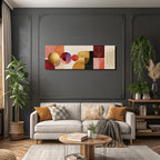 Moderne Abstrakte Kunst Geometrische Formen Rot Gold Orange