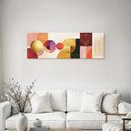 Moderne Abstrakte Kunst Geometrische Formen Rot Gold Orange