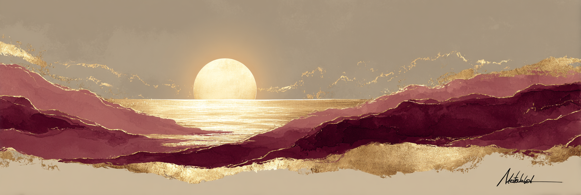 Ruhige Landschaft Im Sonnenuntergang Mit Reflexion Auf Dem Waßer | Kunstdrucke | Kunstgattungen