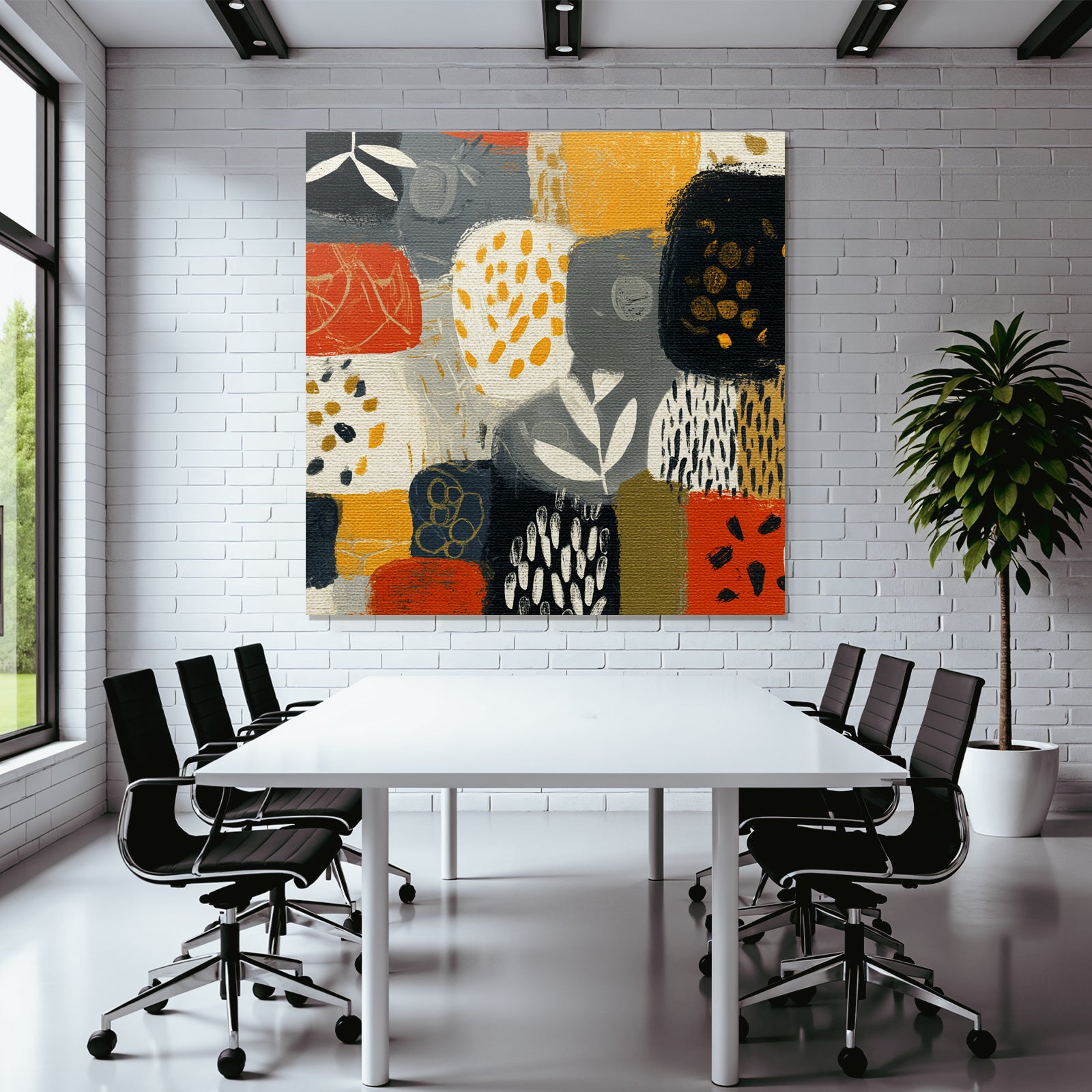 Abstrakte Illustration Muster Bunte Formen Rot Orange Grau Gelb