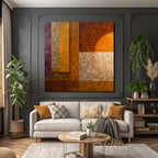 Abstrakte Kunst Mit Geometrischen Formen In Purpur Orange Und Grau