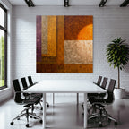 Abstrakte Kunst Mit Geometrischen Formen In Purpur Orange Und Grau