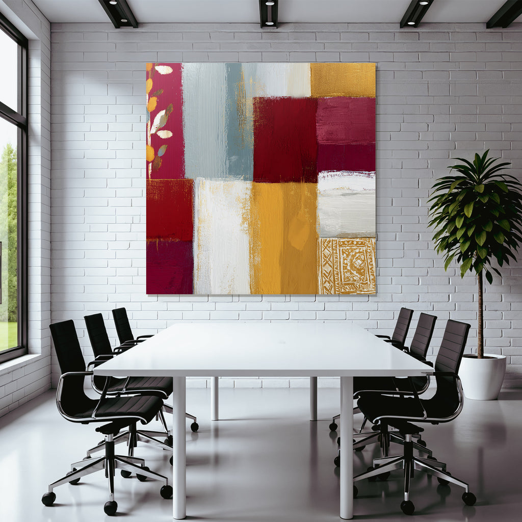 Abstrakte Kunst Patchwork Farben Texturen Muster Blatt Elemente