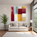 Abstrakte Kunst Patchwork Farben Texturen Muster Blatt Elemente