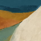 Abstrakte Malerei Afghanistan Landschaft Mit Farben Blau Orange Gelb Grün | Kunstdrucke | Kunstgattungen