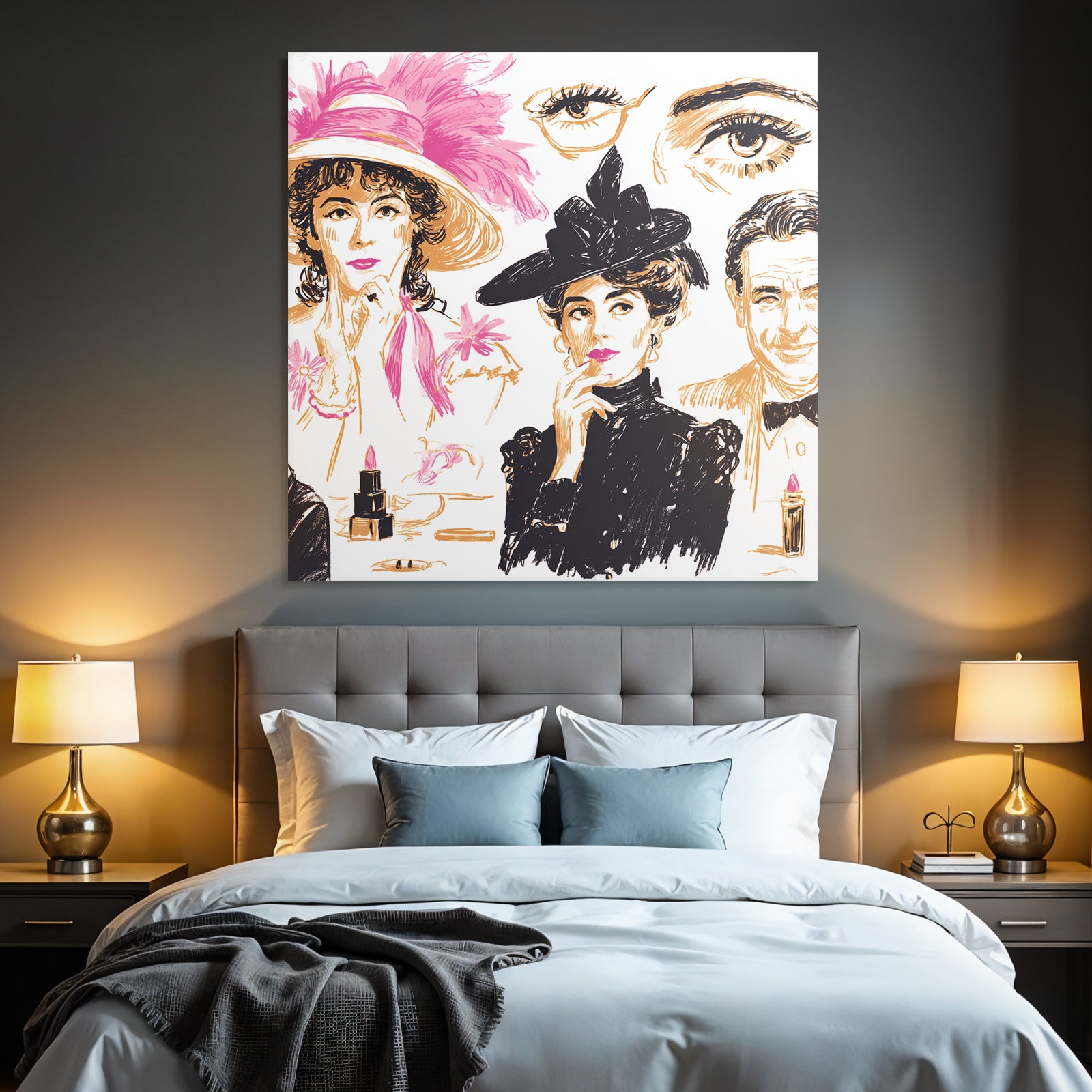 Elegante Fraün Portraits Mode Und Schönheit Stilvoller Illustration