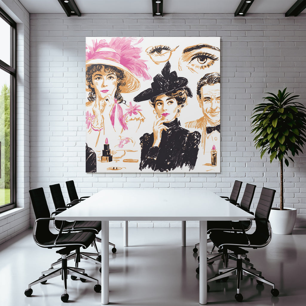 Elegante Fraün Portraits Mode Und Schönheit Stilvoller Illustration