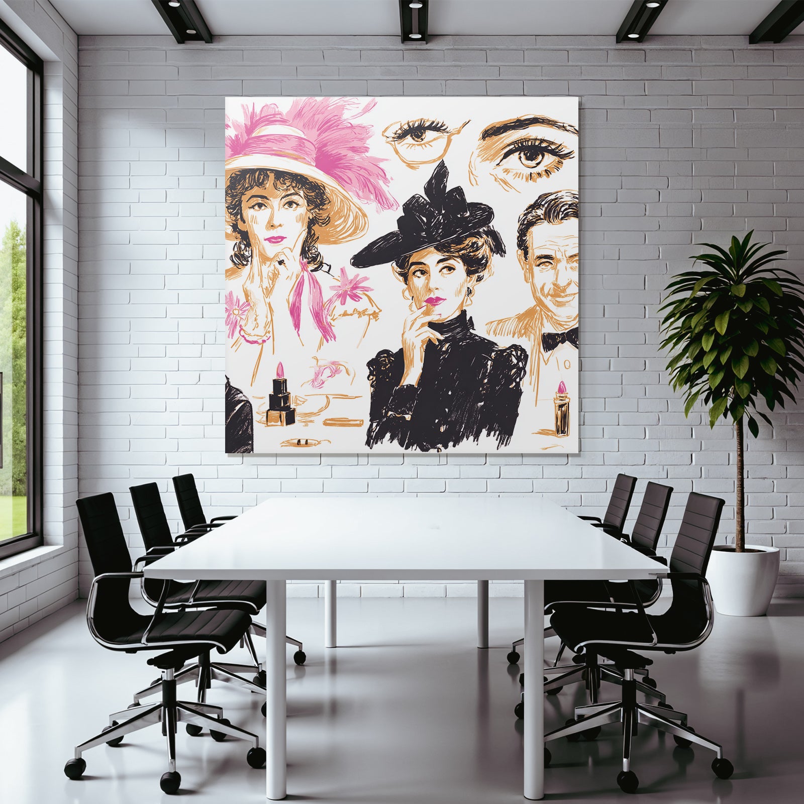 Elegante Fraün Portraits Mode Und Schönheit Stilvoller Illustration