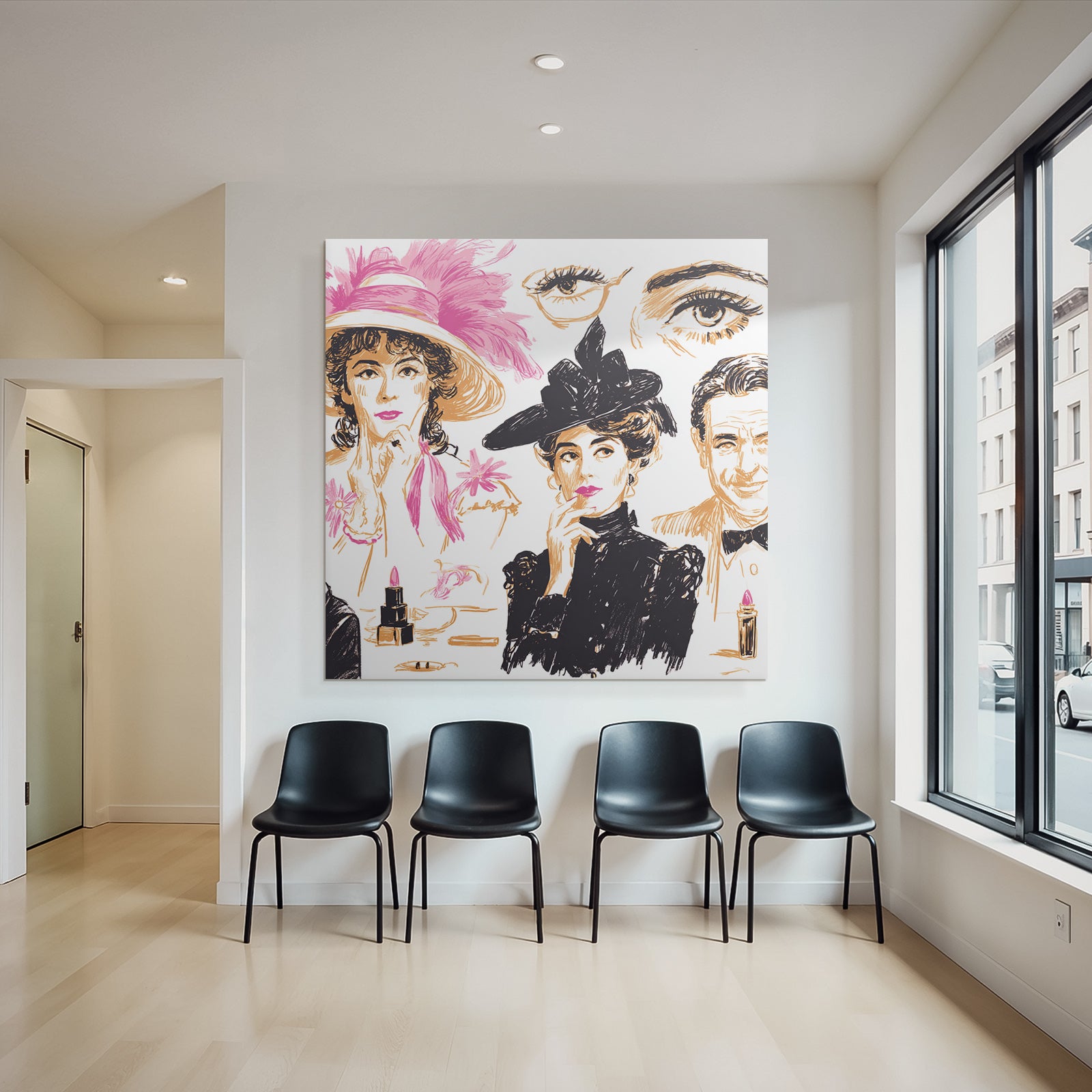 Elegante Fraün Portraits Mode Und Schönheit Stilvoller Illustration