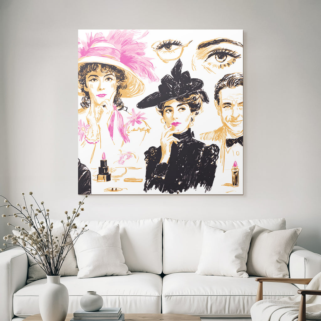 Elegante Fraün Portraits Mode Und Schönheit Stilvoller Illustration