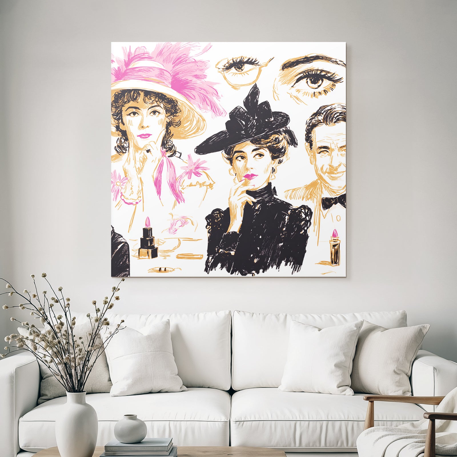Elegante Fraün Portraits Mode Und Schönheit Stilvoller Illustration